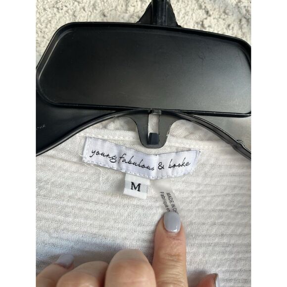 Young Fabulous & Broke Francesca Ombre Front Tie Blouse - Size M - Orange/White - Picture 5 of 7